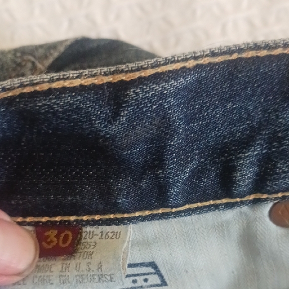 Women's Blue Jeans with Fur Trim - Picture 3 of 6